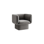 Modway Tate Performance Velvet Accent Chair in Storm Gray - Upholstered Club Chair - Modern Barrel Armchair - Comfy Reading Leisure Chair for Living Room, Bedroom, Office