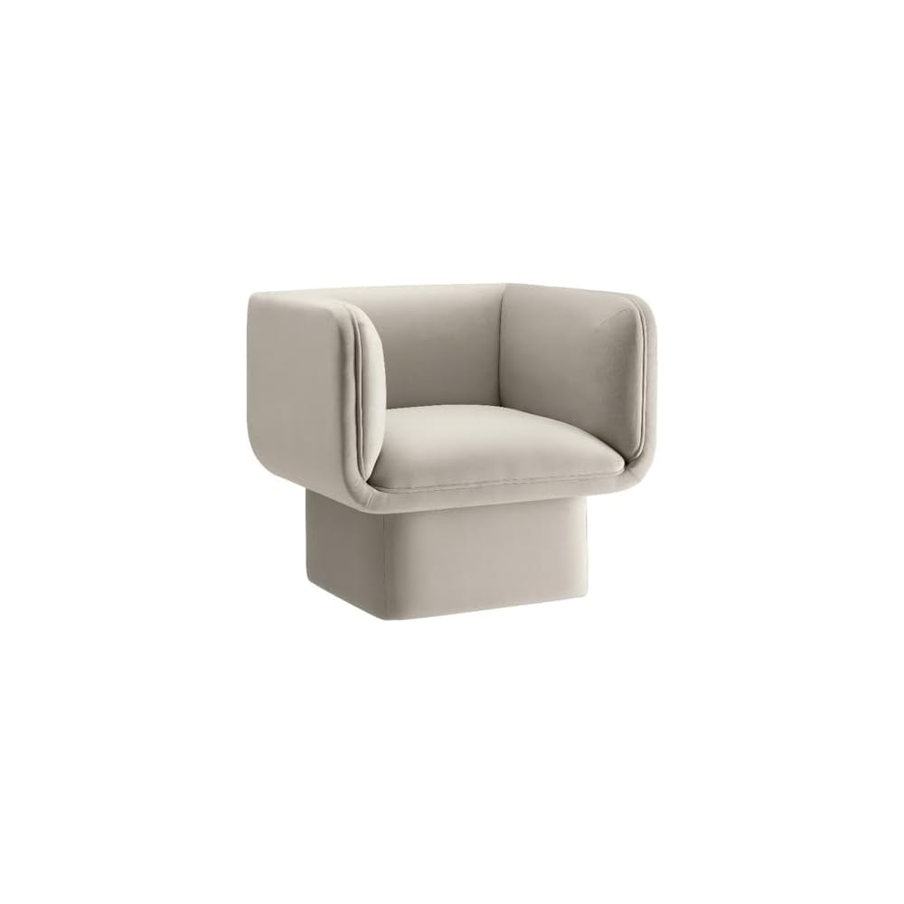 Modway Tate Performance Velvet Accent Chair in Storm Gray - Upholstered Club Chair - Modern Barrel Armchair - Comfy Reading Leisure Chair for Living Room, Bedroom, Office