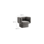 Modway Tate Performance Velvet Accent Chair in Storm Gray - Upholstered Club Chair - Modern Barrel Armchair - Comfy Reading Leisure Chair for Living Room, Bedroom, Office
