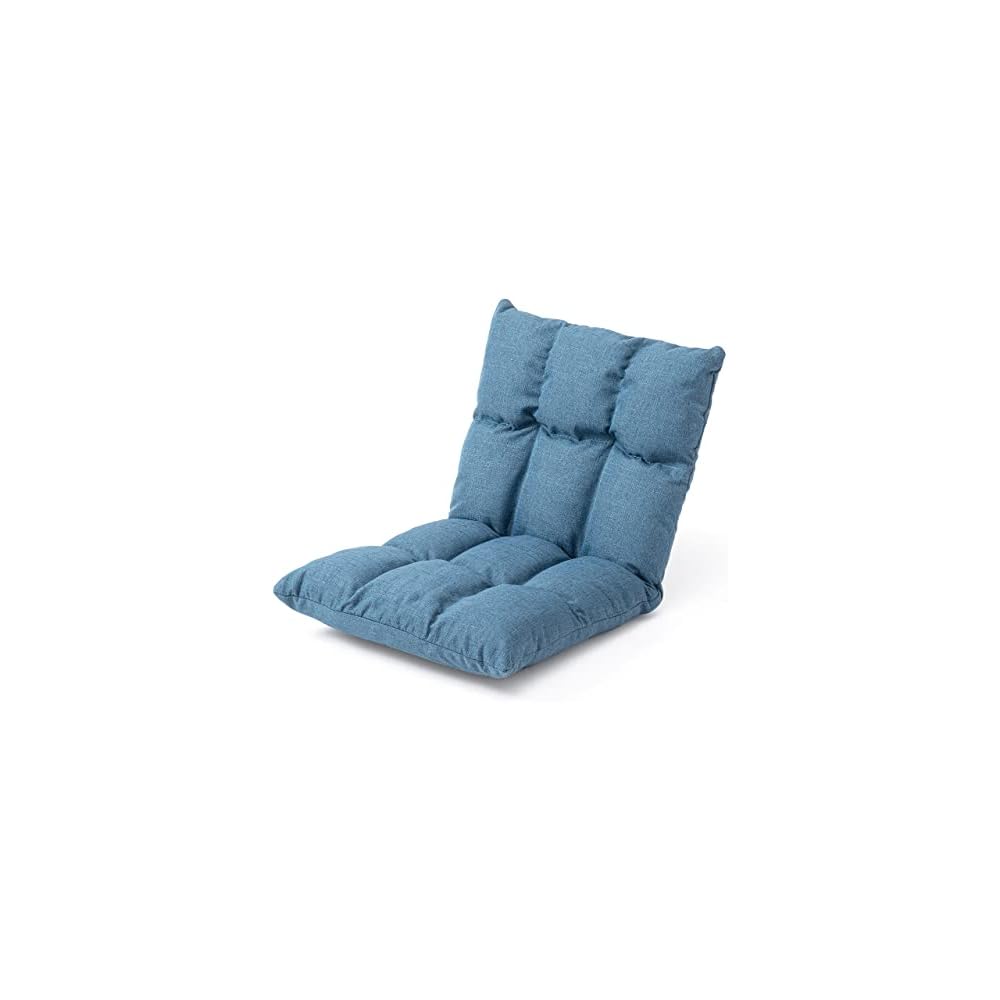 Sanwa Direct 150-SNCF033BL Floor Chair, Compact, 6 Levels of Reclining, Fabric, Small Type, Blue