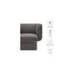 Modway Tate Performance Velvet Accent Chair in Storm Gray - Upholstered Club Chair - Modern Barrel Armchair - Comfy Reading Leisure Chair for Living Room, Bedroom, Office