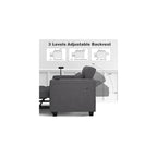 3-in-1 Convertible Chair Bed Sleeper with Phone Holder, Pull Out Sofa Bed with USB & Type C Port and Wireless Charging, Reading Chair with Adjustable Backrest for Living Room