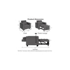 3-in-1 Convertible Chair Bed Sleeper with Phone Holder, Pull Out Sofa Bed with USB & Type C Port and Wireless Charging, Reading Chair with Adjustable Backrest for Living Room
