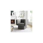 Modway Tate Performance Velvet Accent Chair in Storm Gray - Upholstered Club Chair - Modern Barrel Armchair - Comfy Reading Leisure Chair for Living Room, Bedroom, Office