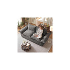 JUIKURY 55" Convertible Corduroy Sofa Bed, Boneless Foldable Loveseat Sleeper Couch, Compressed Foam Floor Sofa with Removable Cushions & Pillows for Small Space Living Room