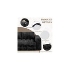 EROMMY 76'' Loveseat Boneless Couch, Oversized Cloud Tufted Sofa with Deep Seat, 3 Seater Memory Foam Couch for Apartment, No Assembly Required Soft Chenille Sofa, Black