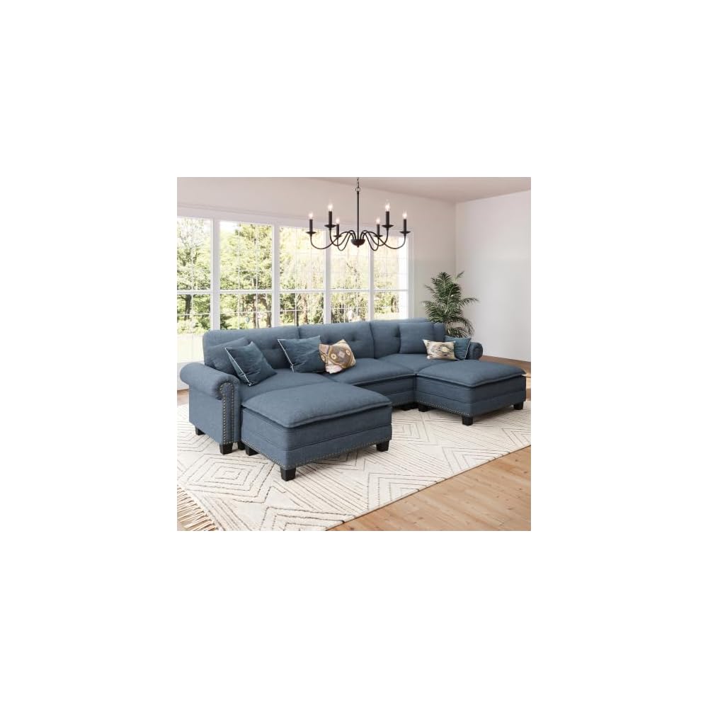SUNSHINE VALLEY 116" Oversized Modular Sectional Couch U Shaped Living Room