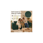 80” Convertible Sofa Bed, 3-in-1 Boneless Couch Bed with Deep Seat, Side Storage Pockets & 2 Pillows, Green Foldable Floor Couch for Living Room Apartment, 600 LBS Capacity (Dark Green)