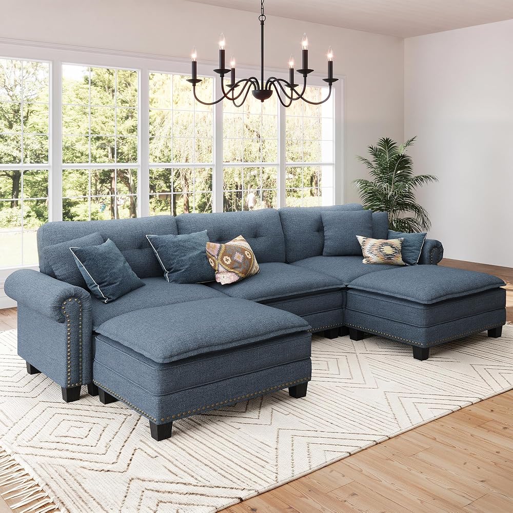 SUNSHINE VALLEY 116" Oversized Modular Sectional Couch U Shaped Living Room